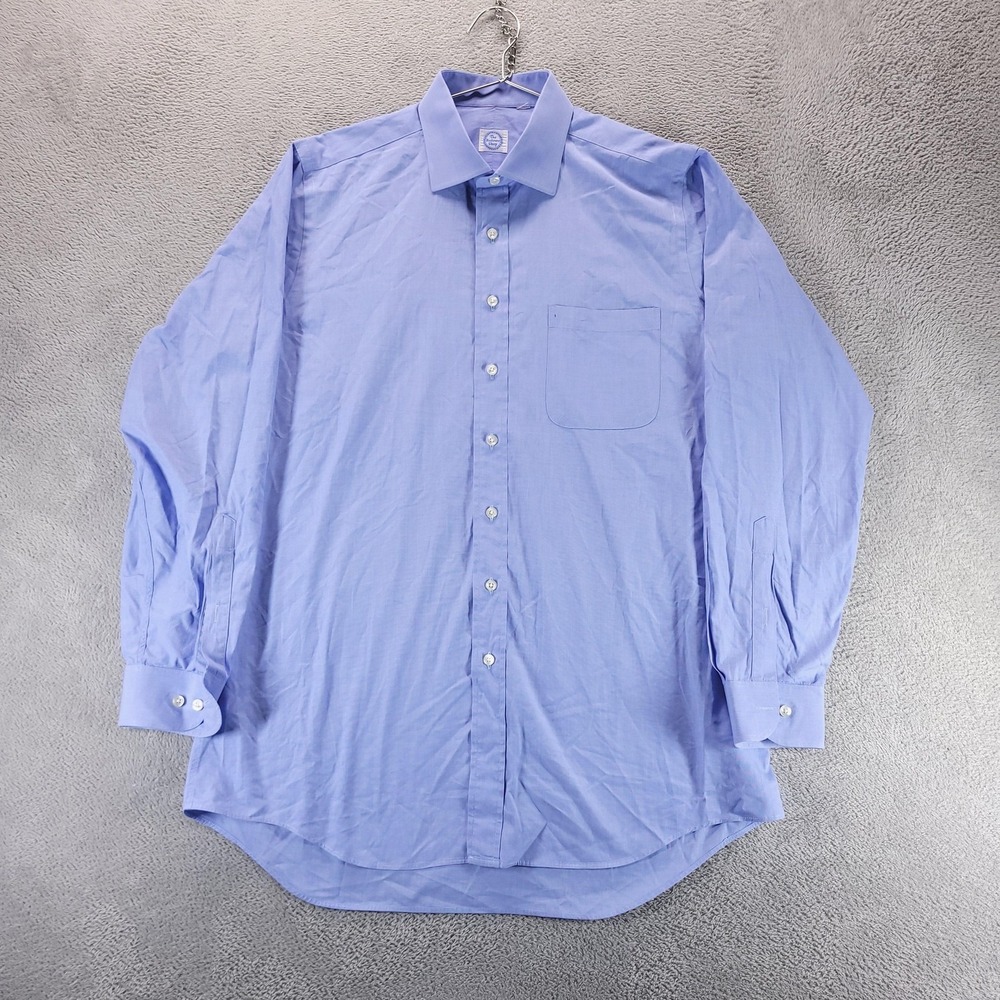 The Andover Shop Dress Shirt Mens XL Blue Point Collar Long Sleeve Classic 44748